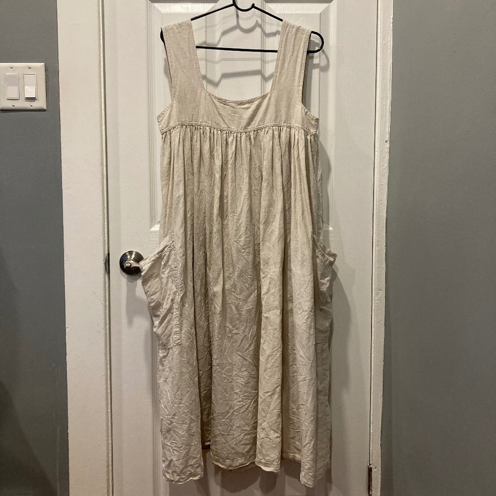 L.F. Markey Cameron Linen Dress ~ Oatmeal (8)